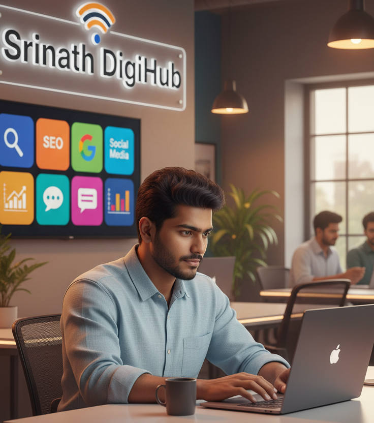 Srinathdigihub is the best digital marketing freelancer in Chennai. He will help startups, small businesses get more customers online with simple and affordable plans